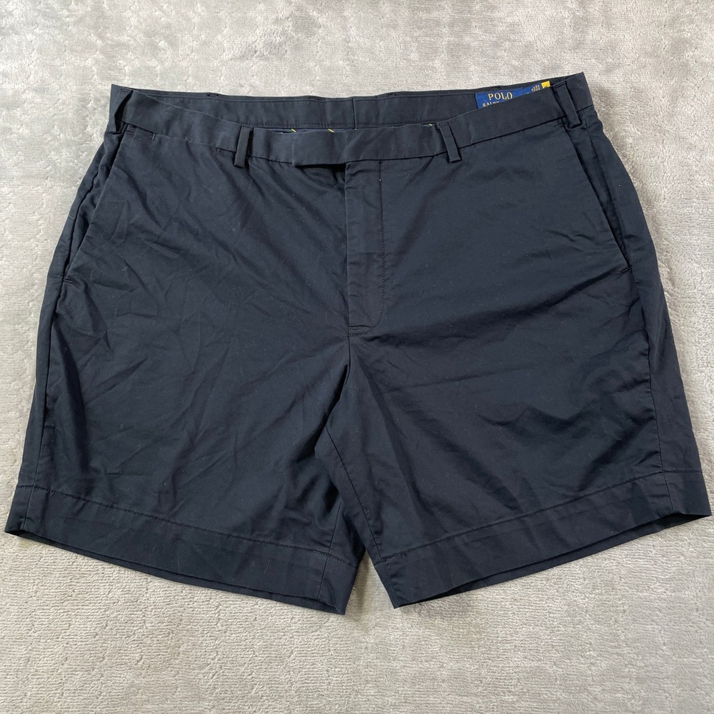 Polo‎ Ralph Lauren Chino Shorts Mens 40 Black Golf Stretch Straight Fit Preppy